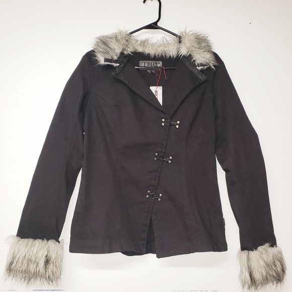🆕️ Tripp NYC Coat Jacket Goth Punk XL Black - Picture 1 of 5